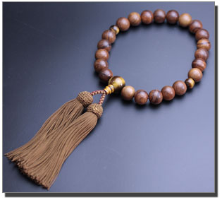 男性用数珠（京念珠）　栴檀/虎目石仕立の通販・販売