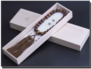 男性用数珠（京念珠）　栴檀/虎目石仕立の通販・販売