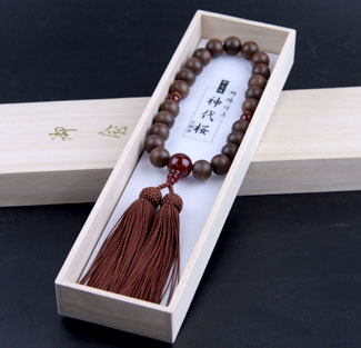 男性用数珠（京念珠）神代欅・瑪瑙仕立の通販・販売