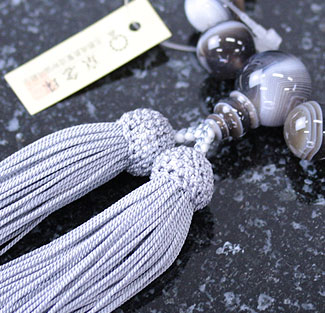 男性用数珠（京念珠）縞瑪瑙　共仕立の通販・販売