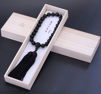 男性用数珠（京念珠）ブラックオニキス/共仕立の通販・販売
