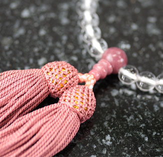 女性用数珠（京念珠）本水晶　薔薇貴石仕立の通販・販売
