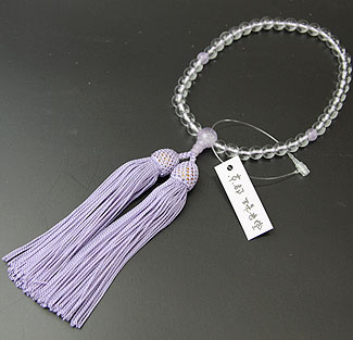 女性用数珠（京念珠）本水晶　藤雲石仕立の通販・販売