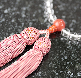 女性用数珠（京念珠）本水晶　縞瑪瑙仕立の通販・販売