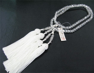 女性用数珠（京念珠）本水晶　6mm切子二連仕立の通販・販売
