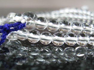 女性用数珠（京念珠）本水晶　6mm丸玉二連仕立の通販・販売