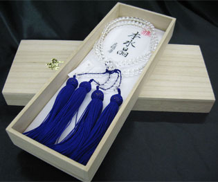 女性用数珠（京念珠）本水晶　6mm丸玉二連仕立の通販・販売