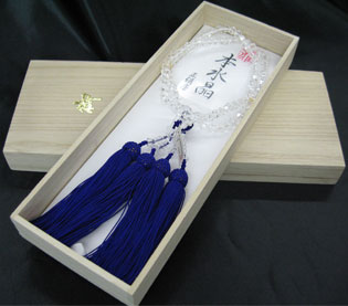 女性用数珠（京念珠）本水晶　6mm切子二連仕立の通販・販売