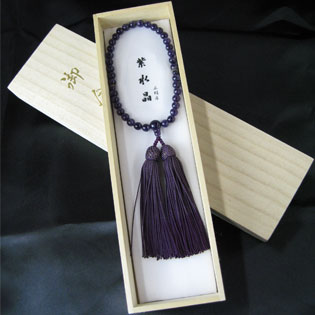 女性用数珠（京念珠）紫水晶　7mm玉仕立の通販・販売