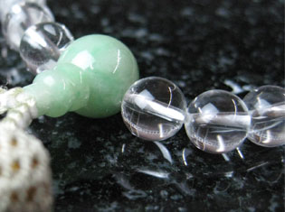 女性用数珠（京念珠）本水晶　翡翠仕立の通販・販売
