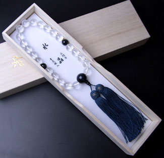 男性用数珠（京念珠）本水晶　青虎眼石仕立の通販・販売