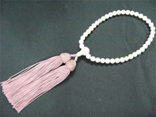 女性用数珠（京念珠）真珠/紅水晶仕立ての通販・販売