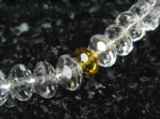 女性用数珠（京念珠）本水晶/トパーズ仕立　スターシェイブカットの通販・販売
