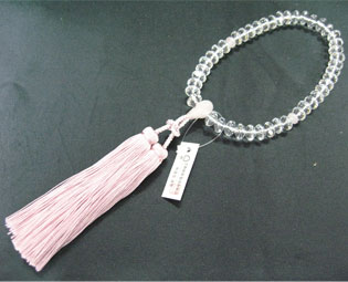 女性用数珠（京念珠）本水晶/紅水晶仕立　スターシェイブカットの通販・販売